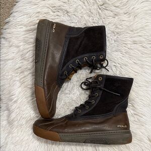 Polo Ralph Lauren Declan Leather Duck Boots
Size 10D In Dark Brown/Olive